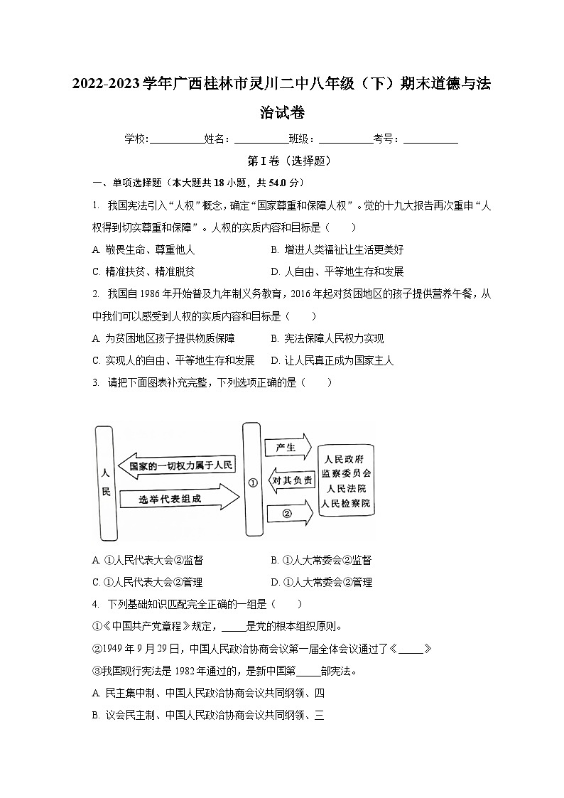 广西桂林市灵川县第二中学2022-2023学年八年级下学期期末道德与法治试卷01