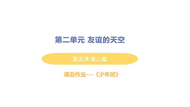 初中道德与法治部编版七年级上册第5课第二框 网上交友新时空作业课件（2023秋）01