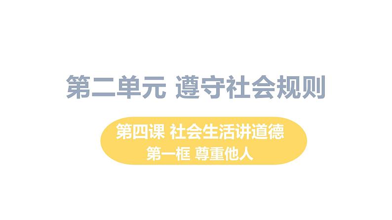 初中道德与法治八年级上册第4课第一框 尊重他人教学课件（2023秋）第1页