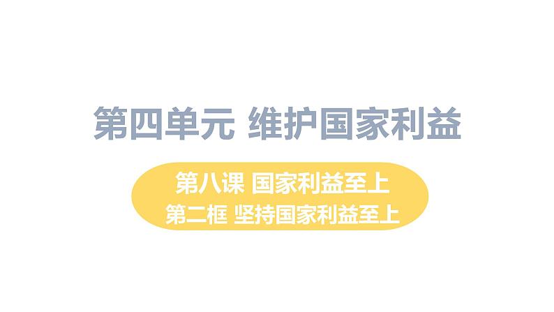 初中道德与法治八年级上册第8课第二框 坚持国家利益至上教学课件（2023秋）01