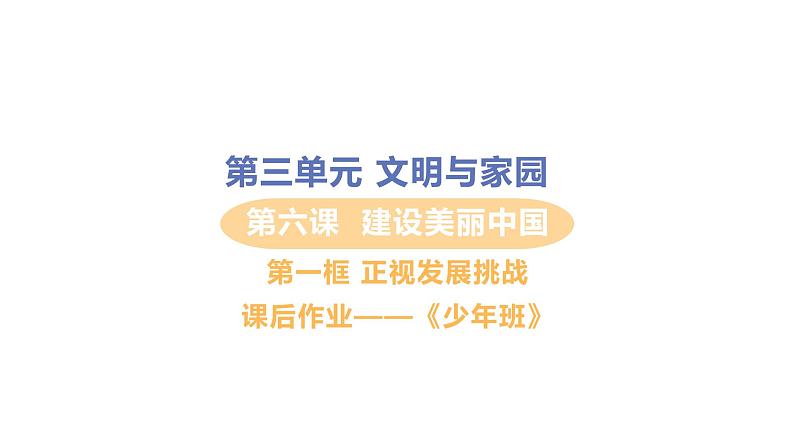 初中道德与法治九年级上册第6课第一框 正视发展挑战作业课件（2023秋）01