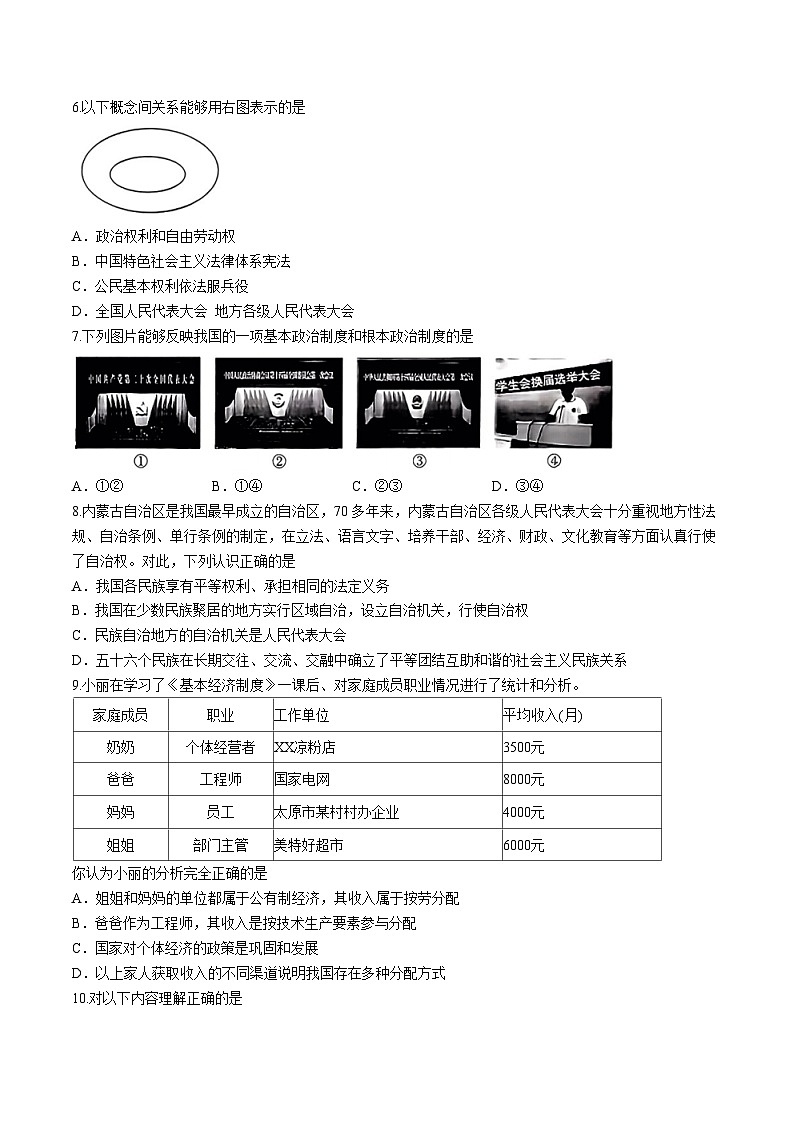 山西省太原市2022-2023学年八年级下学期期末道德与法治试题02