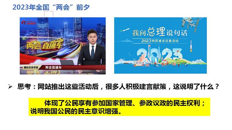 2023-2024学年部编版道德与法治九年级上册 3.2 参与民主生活 课件第4页