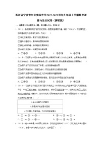 浙江省宁波市江北实验中学2022-2023学年九年级上学期期中道德与法治试卷