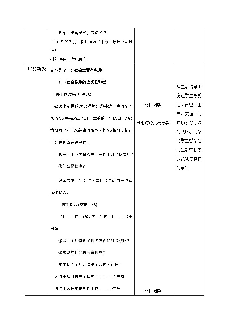 3.1维护秩序（教学设计）-【上好课】八年级道德与法治上册同步备课系列（部编版）第2页