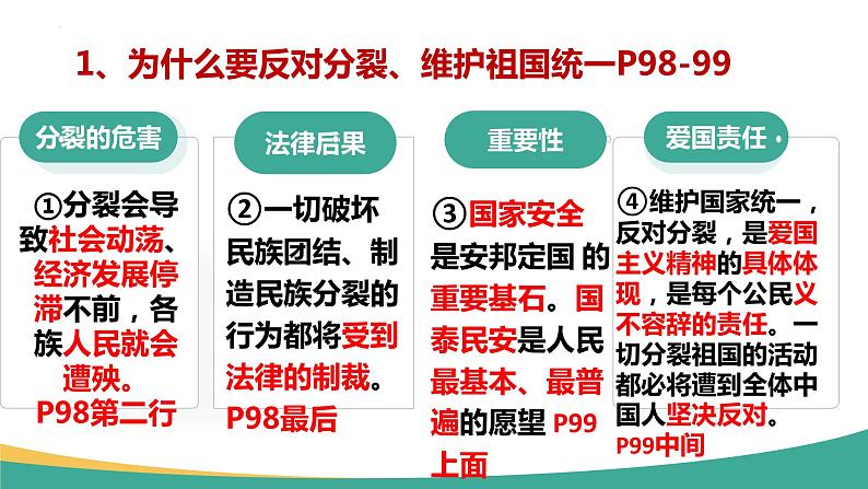 7.2 维护祖国统一 复习课件-2023-2024学年部编版道德与法治九年级上册03