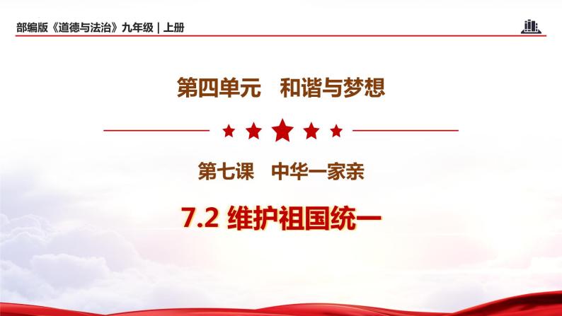 7.2 维护祖国统一（教学课件+教案素材)-2023年秋九年级上册《道德与法治》优质教学课件+教学设计（部编版）01