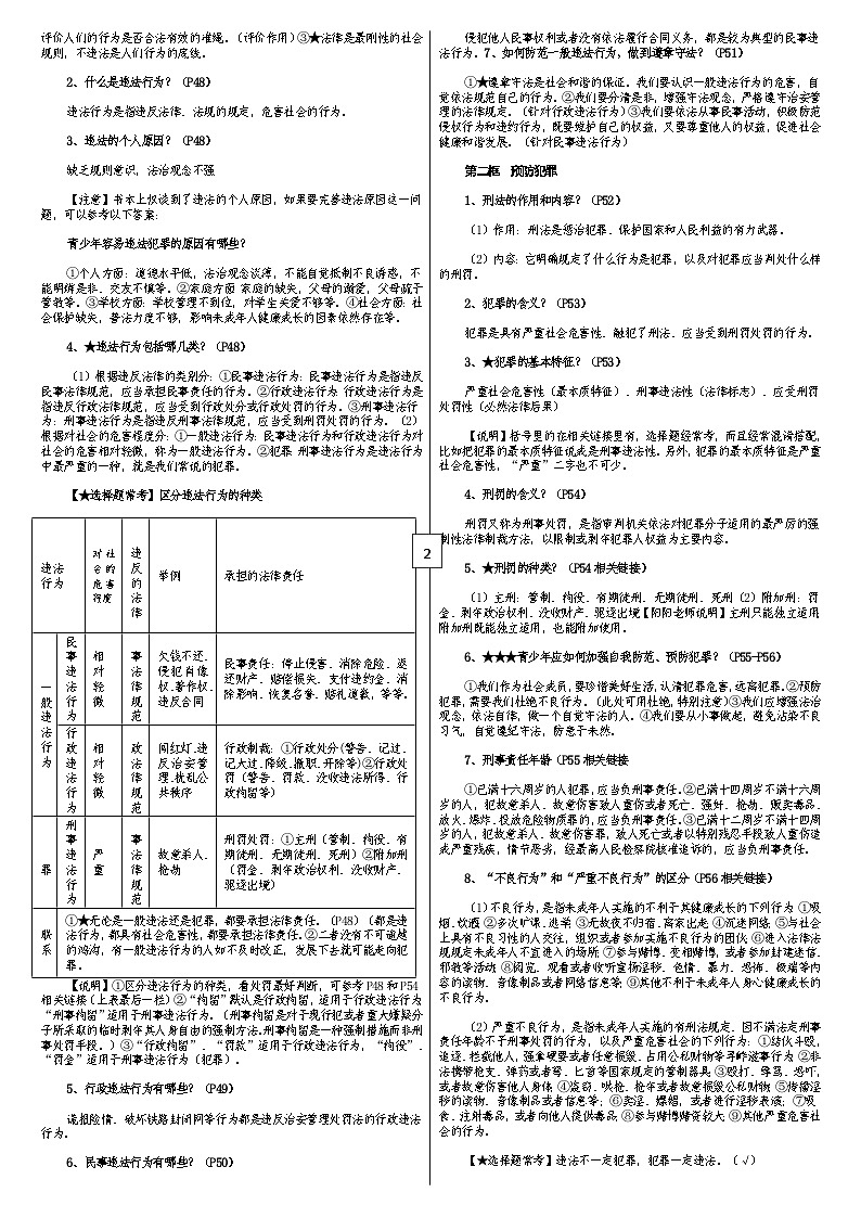 部编版八年级道德与法治上册知识点精粹复习提纲第3页