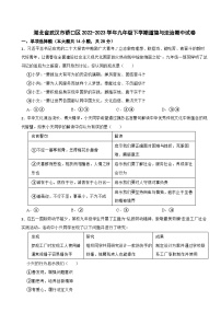 湖北省武汉市硚口区2022-2023学年九年级下学期道德与法治期中试卷