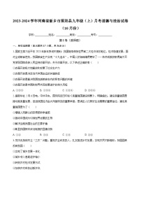 河南省新乡市原阳县2023-2024学年九年级上学期10月月考道德与法治试卷