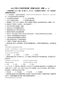 广东省惠州市惠阳市中山中学2023-2024学年九年级上学期10月月考道德与法治试题(无答案)