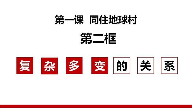 1.2 复杂多变的关系  课件-2023年秋九年级道德与法治下册第1页