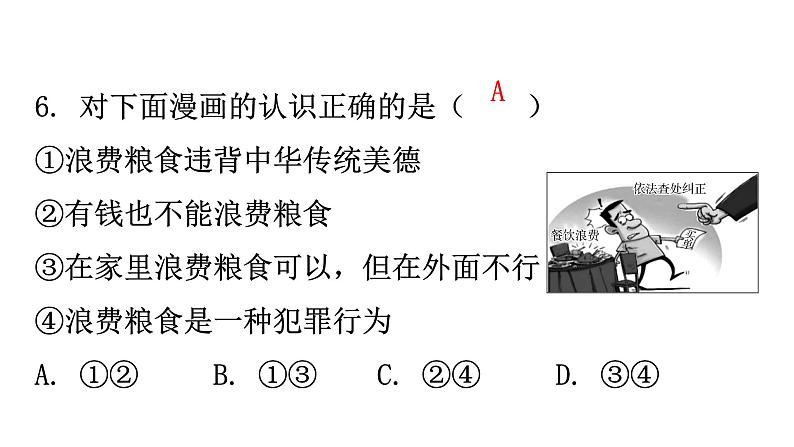 中考道德与法治复习综合训练一课件第7页