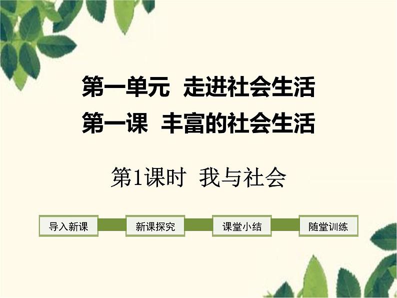 部编版道德与法治八年级上册 第一课 丰富的社会生活第1课时 我与社会 课件01