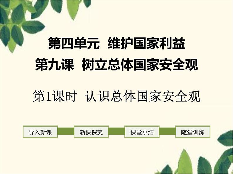 部编版道德与法治八年级上册 第九课 树立总体国家安全观第一课时 认识总体国家安全观 课件第1页