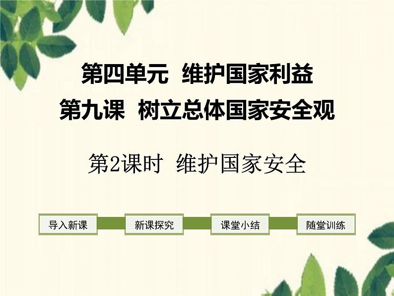 部编版道德与法治八年级上册 第九课 树立总体国家安全观第二课时 维护国家安全 课件第1页