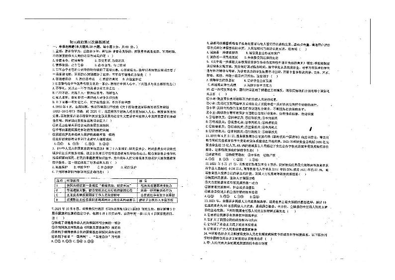 广东省佛山市南海区狮山镇官窑第二初级中学2021-2022学年下学期九年级道德与法治第三次作业评估（PDF版无答案）01