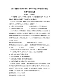 四川省雅安市2023-2024学年九年级上学期期中测试道德与法治试题（含解析）