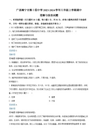 广西南宁市第十四中学2023-2024学年八年级上学期期中道德与法治试题（解析版）