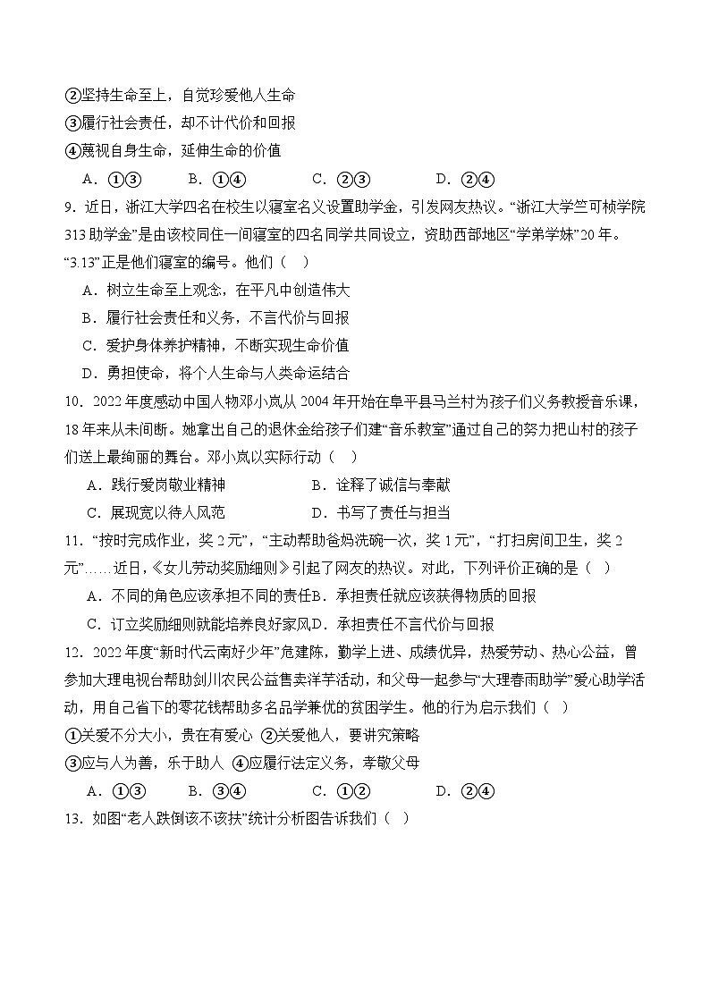 第三单元勇担社会责任【4大考点+实战演练】-2023-2024学年八年级道德与法治上学期期末考点全预测（部编版）03