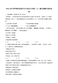 2022-2023学年湖北省黄石市大冶市七年级（上）期末道德与法治试卷（含详细答案解析）