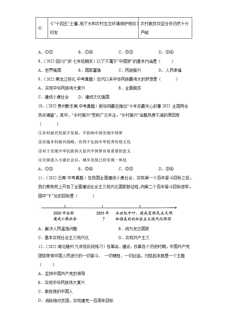 8.1 我们的梦想（练习）-2023-2024学年九年级道德与法治上学期精品课件+习题（部编版）03