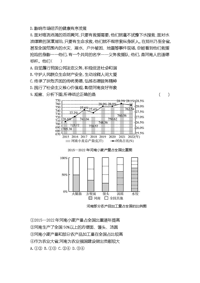 河南省商丘市虞城县2023-2024学年九年级上学期12月月考道德与法治试题第3页