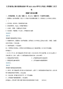 江苏省连云港市新海实验中学2023-2024学年九年级上学期第二次月考道德与法治试题