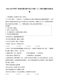 2022-2023学年广东省汕尾市海丰县八年级（上）期末道德与法治试卷（含详细答案解析）