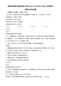 湖南省常德市桃源县部分学校2023-2024学年七年级上学期期中道德与法治试题