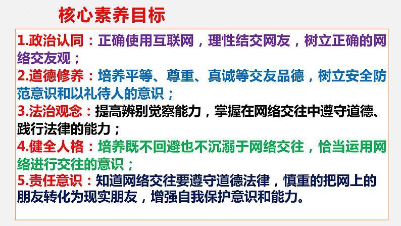 七年级上册部编版道德与法治5.2 网上交友新时空 课件第3页