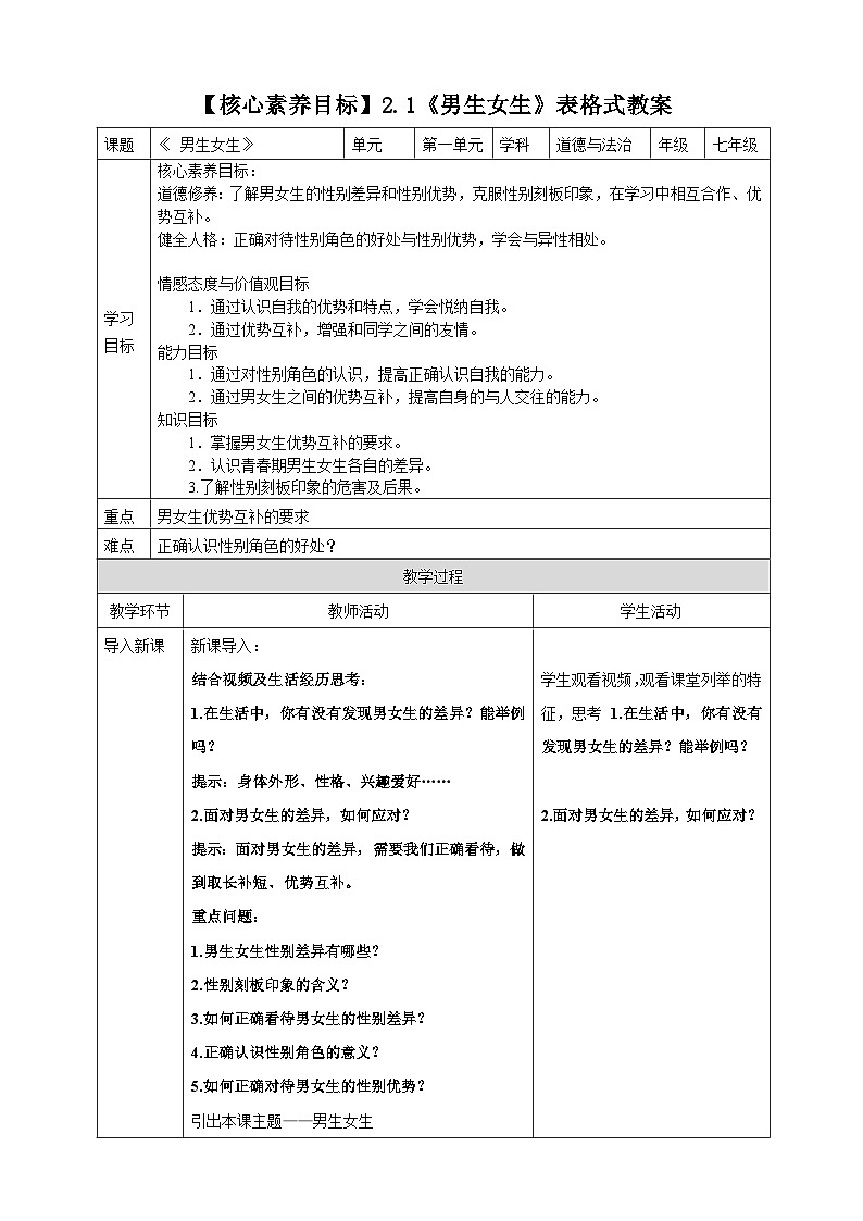 【核心素养】2.1《男生女生课件》课件+教案+视频01