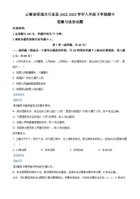 云南省昭通市巧家县2022-2023学年八年级下学期期中道德与法治试题（解析版）