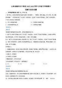 山东省德州市宁津县2022-2023学年七年级下学期期中道德与法治试题（解析版）