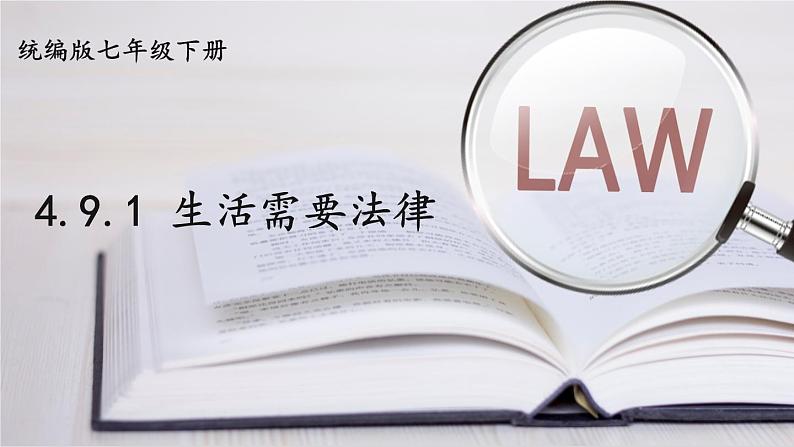 部编版七年级下册道德与法治课件 4.9.1 生活需要法律01