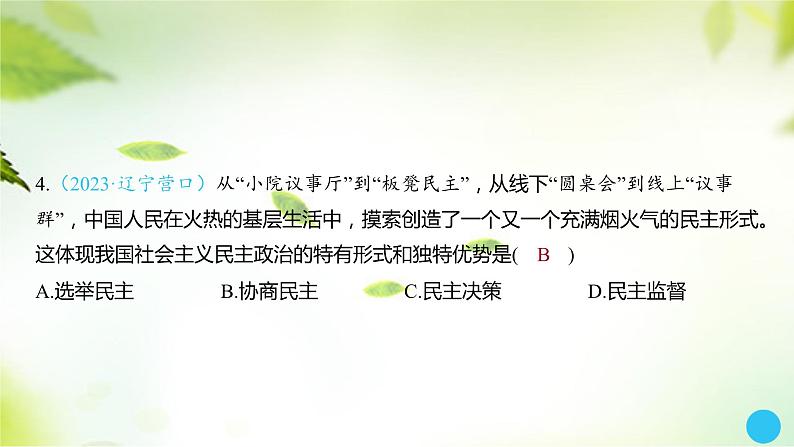 2024年中考道德与法治总复习课件第20讲 追求民主价值第6页