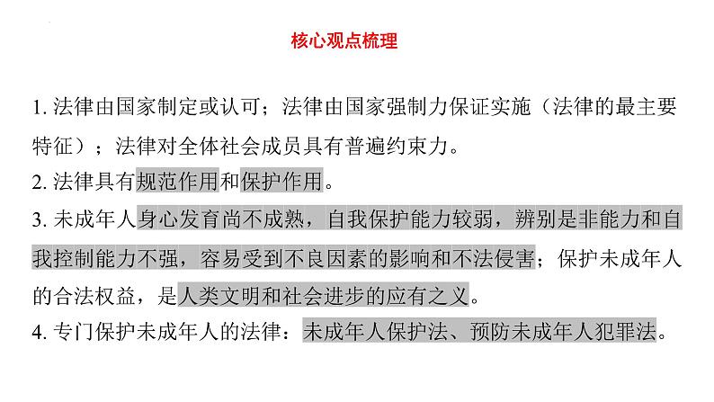 七年级下册 第四单元 走进法治天地 复习课件----2024年中考道德与法治一轮复习04