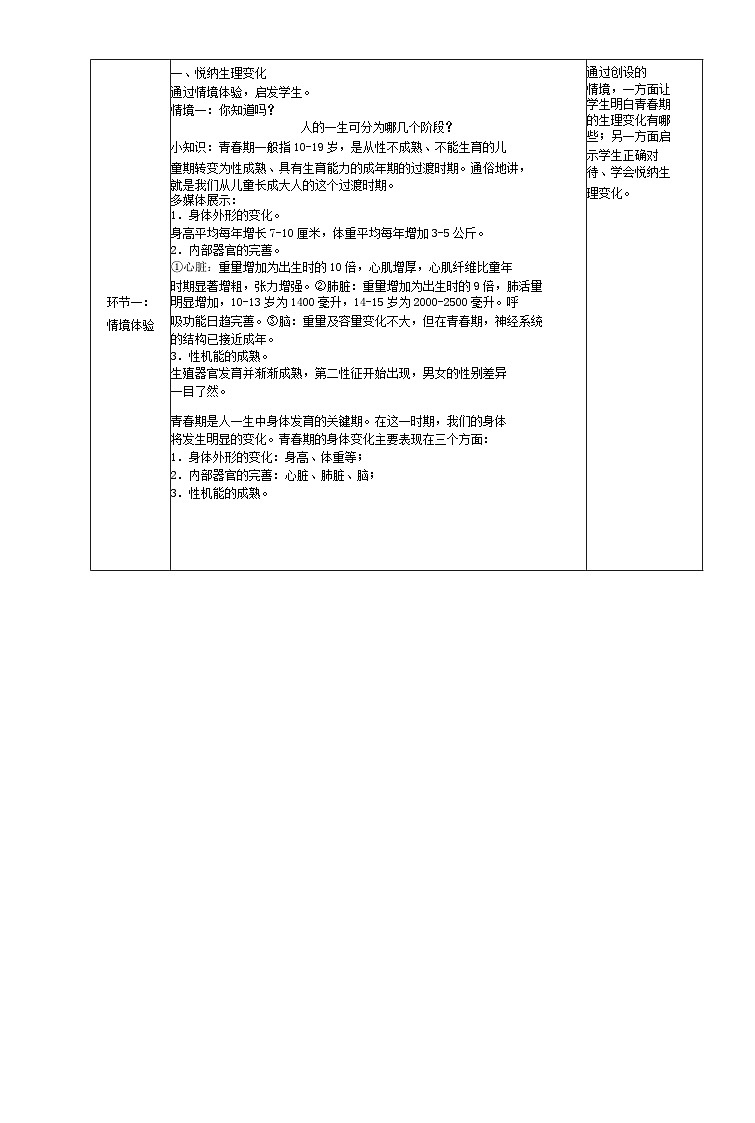 第一课+青春的邀约+教案-2023-2024学年统编版道德与法治七年级下册03
