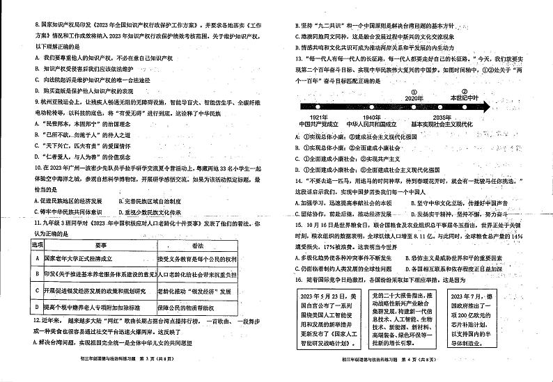 广东省茂名市崇文学校2023-2024学年九年级上学期期末道德与法治试卷02