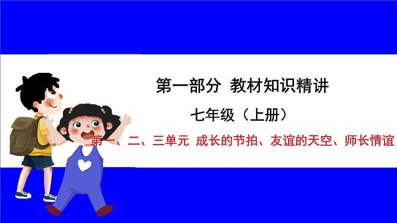 道法中考总复习 第一部分 教材知识精讲 七上 第一、二、三单元 成长的节拍、友谊的天空、师长情谊 PPT课件第3页