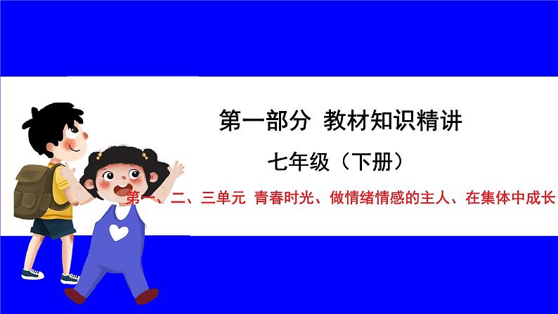 道法中考总复习 第一部分 教材知识精讲 七下 第一、二、三单元 青春时光、做情绪情感的主人、在集体中成长 PPT课件第3页