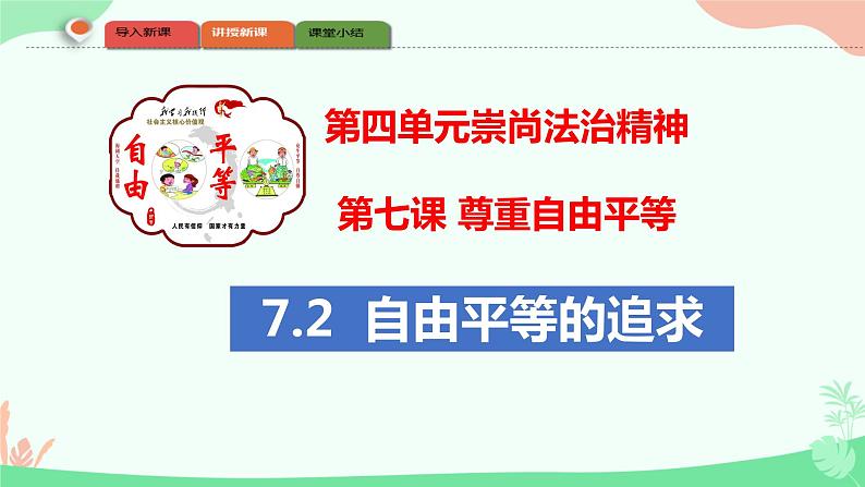 7.2 自由平等的追求 课件-2023-2024学年统编版道德与法治八年级下册(1)第2页