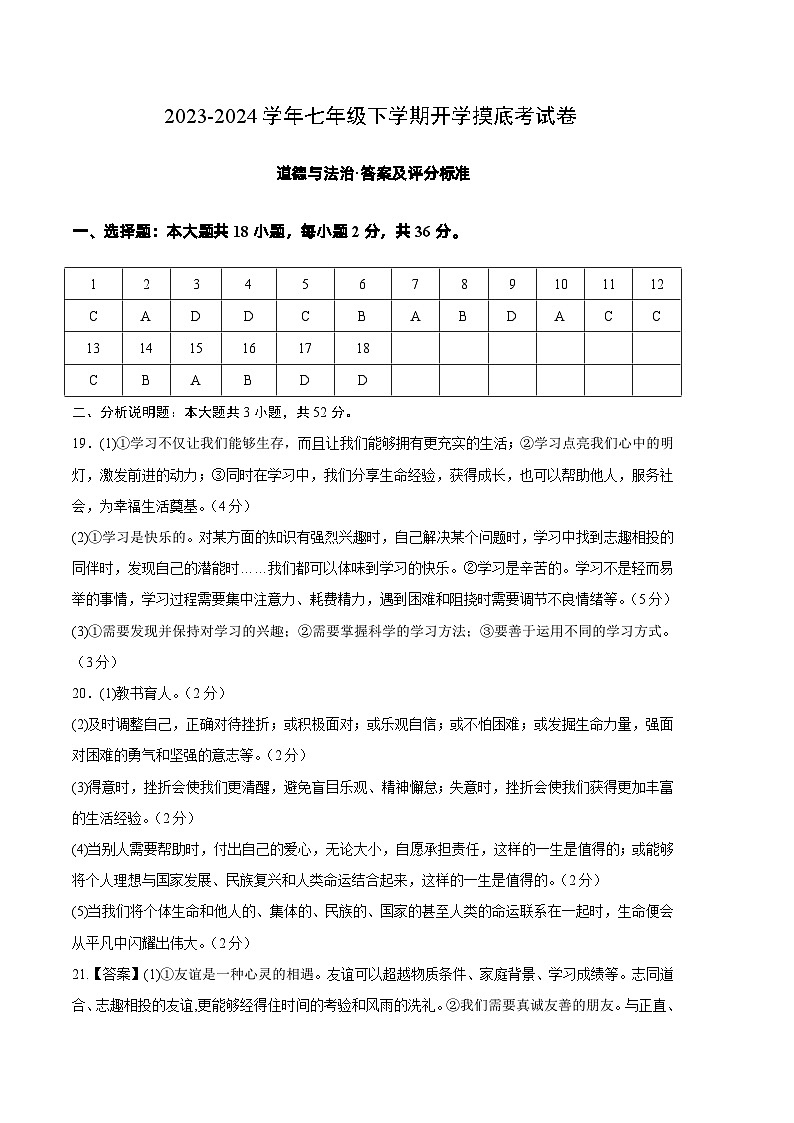 【开学摸底考】七年级道德与法治试卷（广西专用）-2023-2024 学年初中下学期开学摸底考试卷.zip01