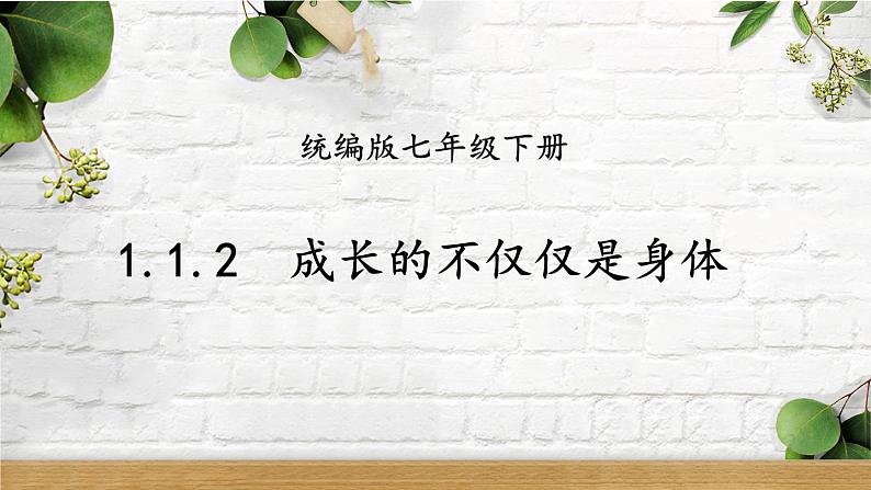 部编版初中道法7下 第一单元 青春时光1.1.2 成长的不仅仅是身体 课件+教案+导学案01