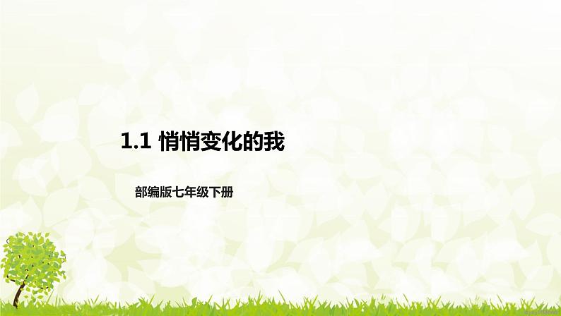 部编版七年级下册道德与法治第一单元1.1《悄悄变化的我》课件第1页