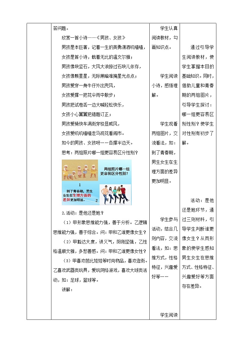 部编版七年级下册道德与法治第一单元2.1《男生女生》教案02