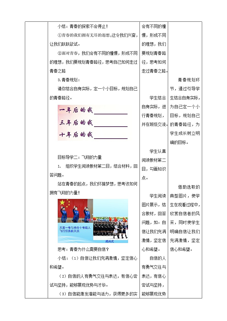部编版七年级下册道德与法治第一单元3.1《青春飞扬》教案第3页