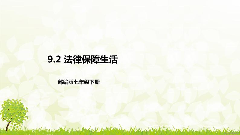 部编版七年级下册道德与法治第四单元9.2《法律保障生活》课件第1页