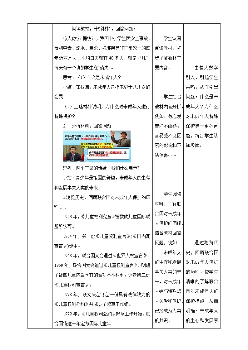 部编版七年级下册道德与法治第四单元10.1《法律为我们护航》教案第2页