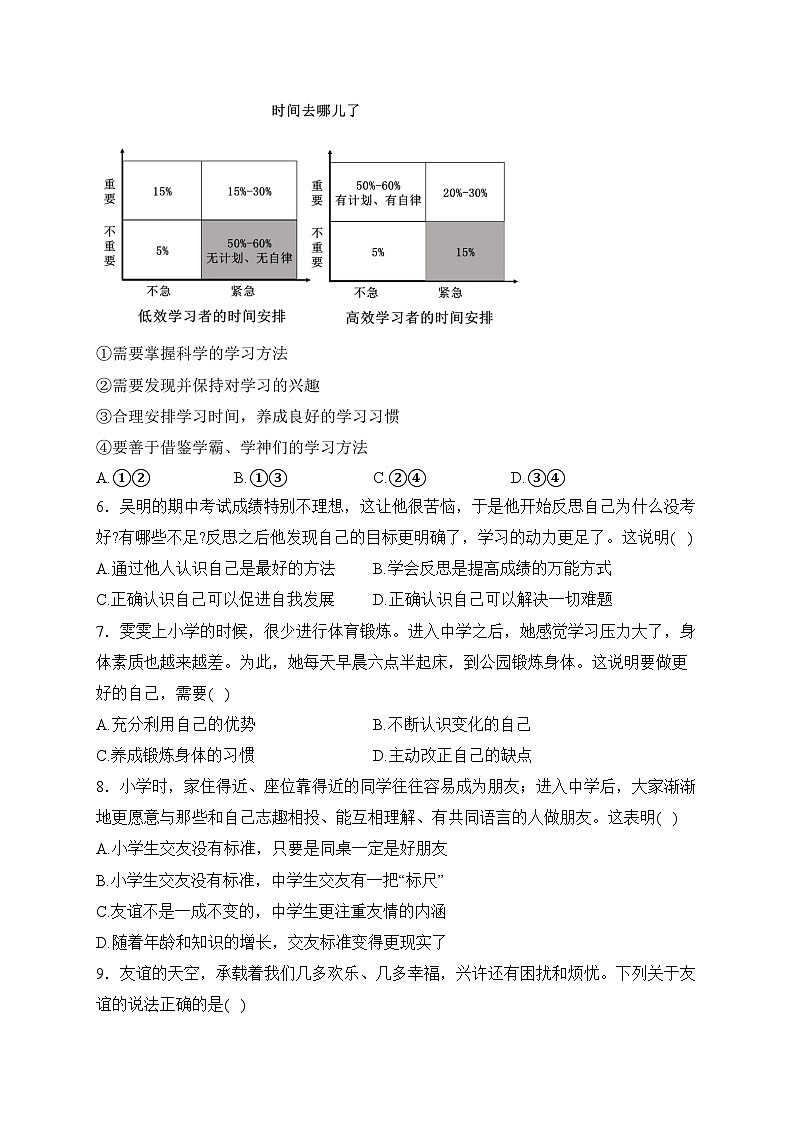 云南省昭通市永善县2023-2024学年七年级上学期期末考试道德与法治试卷(含答案)第2页